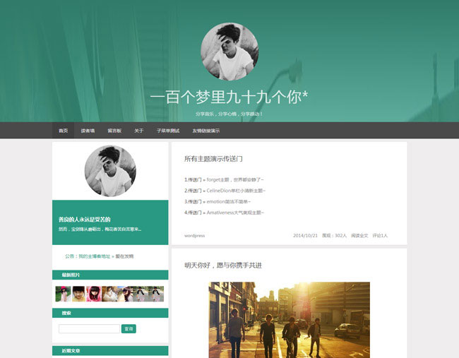 WordPress博客淡雅模板191_01