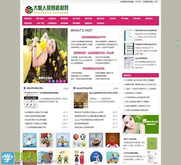 懒人素材网（wordpress门户网站）制作案例